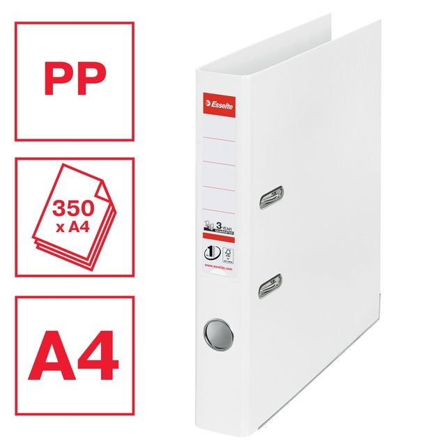 Ordner Esselte No 1 Power PP 50mm wit 5 stuks