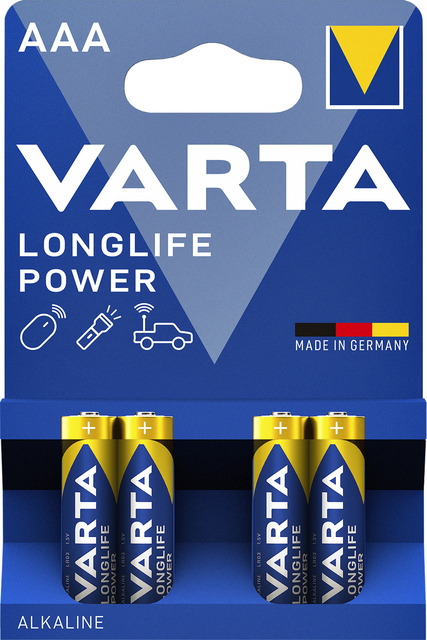 Batterij Varta Longlife Power 4x AAA Batterij Varta Longlife Power 4x AAA
