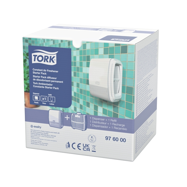 Luchtverfrisserdispenser Tork A3 Elevation constant startpakket wit 976000 Luchtverfrisserdispenser Tork A3 Elevation constant startpakket wit 976000