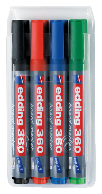 Whiteboardmarker edding 360 rond 1.5-3mm assorti set à 4 stuks Whiteboardmarker edding 360 rond 1.5-3mm assorti set à 4 stuks