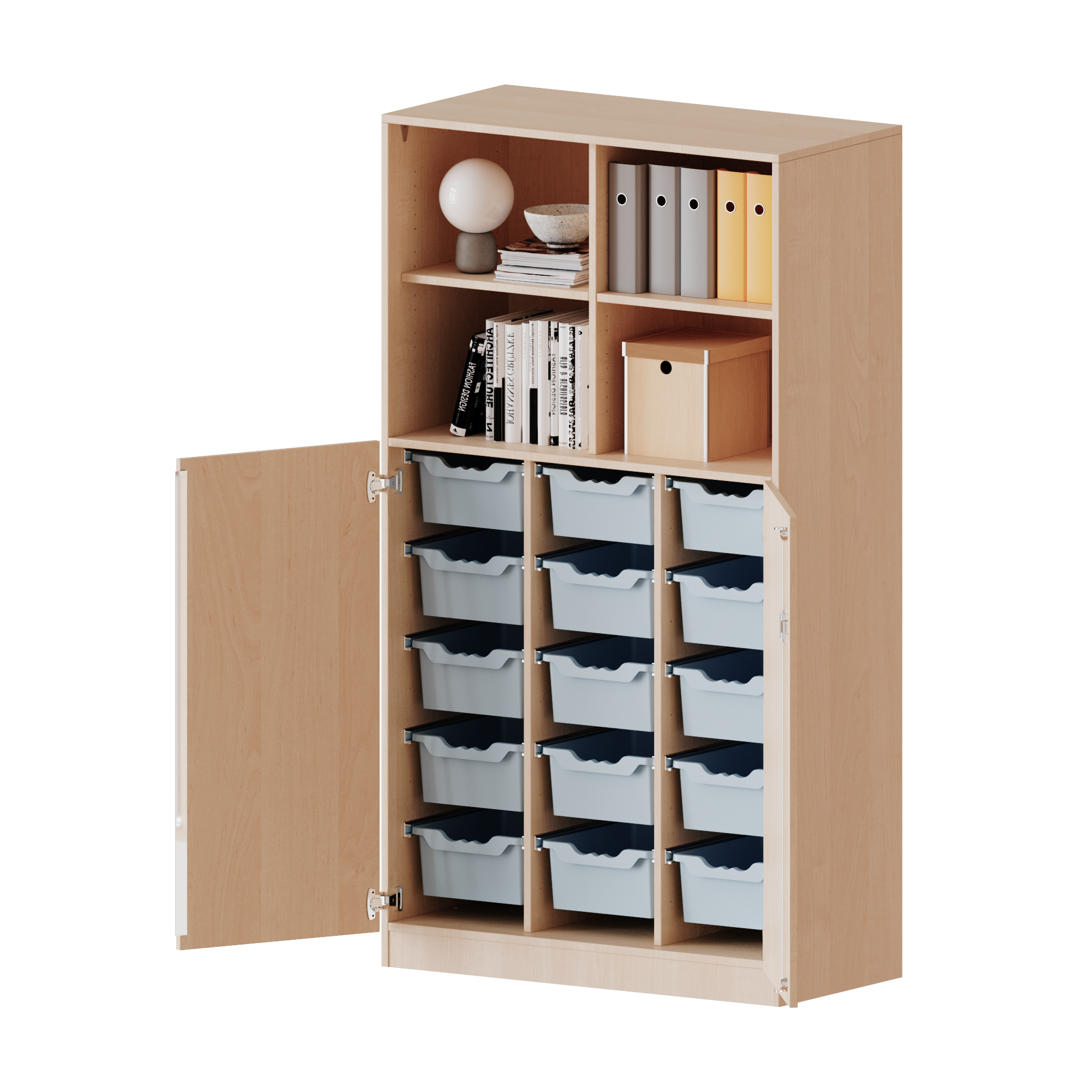 ErgoTray combikast, drie rijen, 5 ordnerhoogtes - evo180 serie