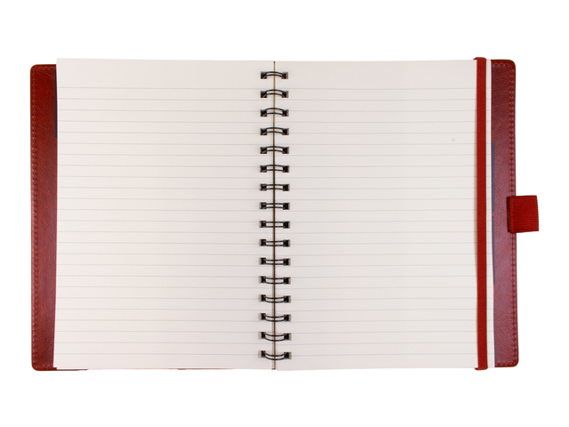notitieboek, spiralebinding, lijnpapier, rode kaft, dagboek