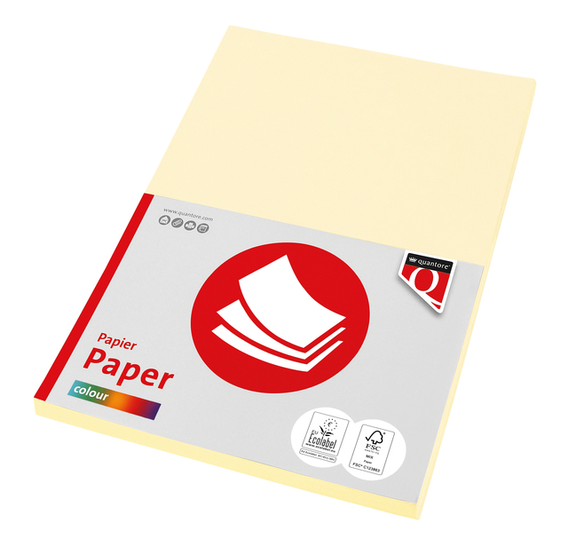 Kopieerpapier Quantore Colour A4 120gr ivoor 100 vel Kopieerpapier Quantore Colour A4 120gr ivoor 100 vel