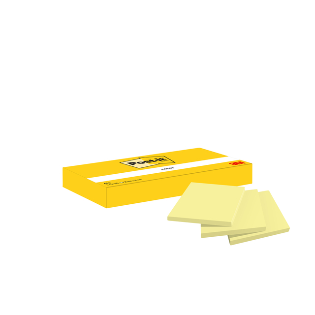 Memoblok Post-it 653 38x51mm geel 3 stuks Memoblok Post-it 653 38x51mm geel 3 stuks