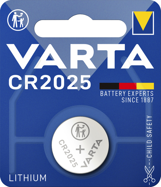 Batterij Varta knoopcel CR2025 lithium blister à 1stuk Batterij Varta knoopcel CR2025 lithium blister à 1stuk