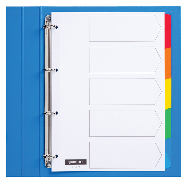 Tabbladen Quantore 4-gaats karton 5-delig wit Tabbladen Quantore 4-gaats karton 5-delig wit