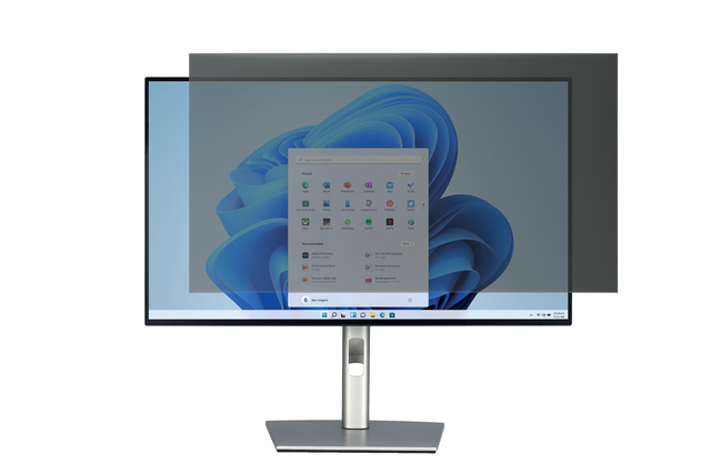 computermonitor, breedbeeldscherm, zwart scherm, zilveren voet, Windows-display