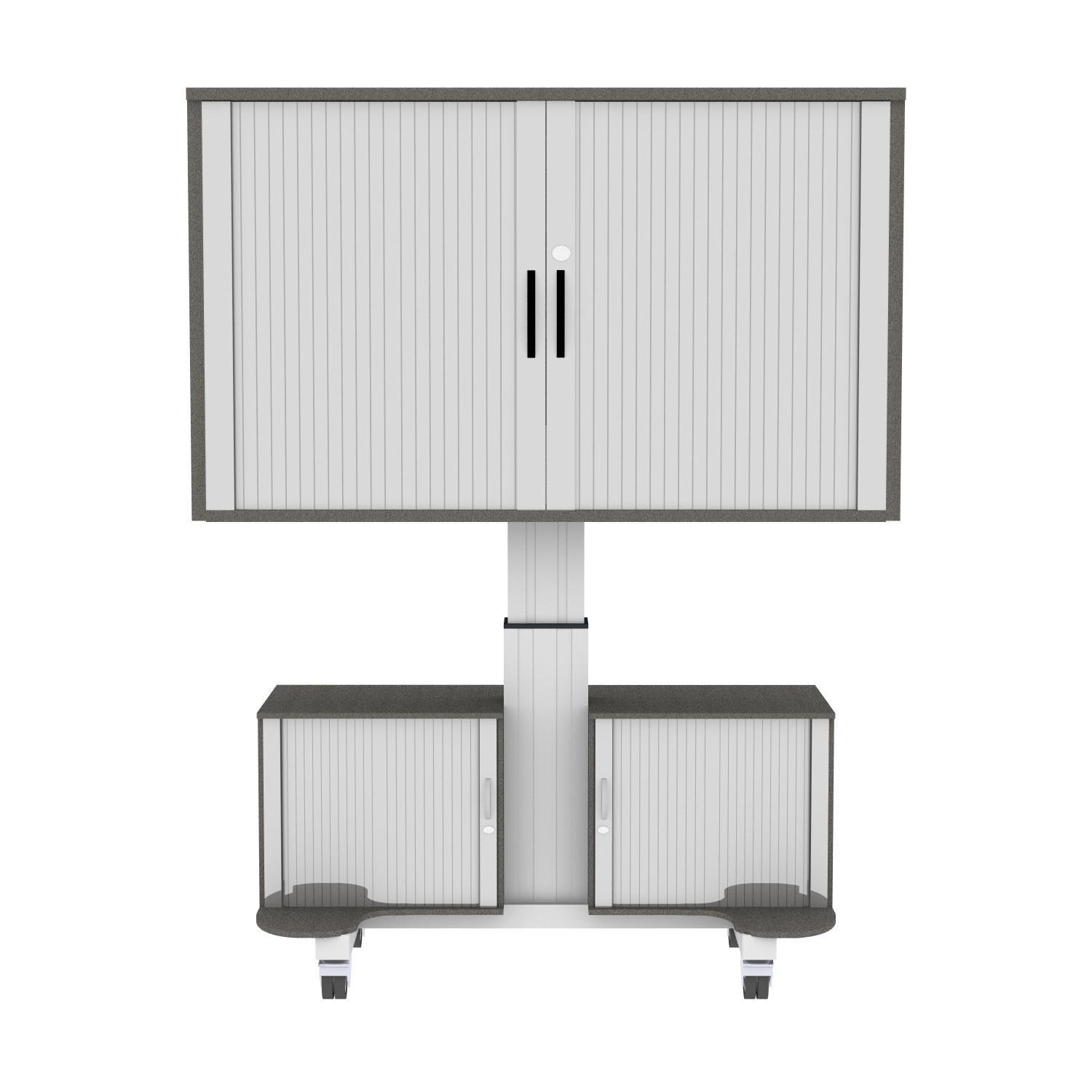 Elektrisch in hoogte verstelbare verrijdbare TV rolgordijnkast voor 50 tot 55 inch monitoren