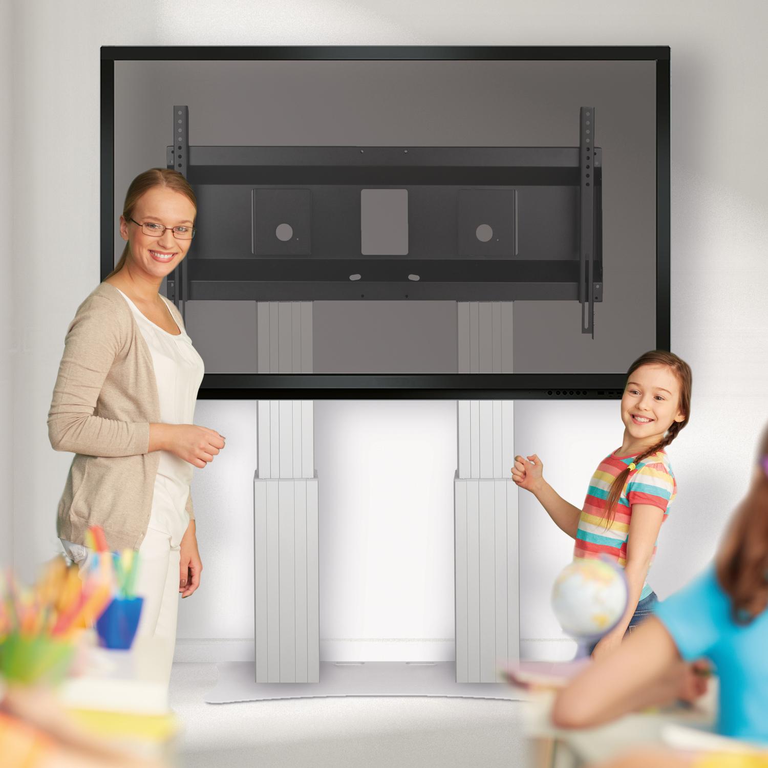 Elektrisch in hoogte verstelbare heavy duty XL monitorstandaard met 50 cm slag