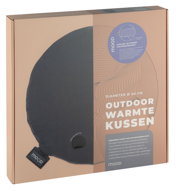 Warmtekussen Mood outdoor rond 40cm grijs