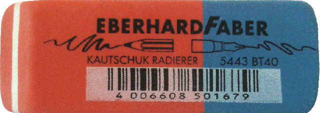 Gum Eberhard Faber EF-585443 potlood/inkt rood/blauw Gum Eberhard Faber EF-585443 potlood/inkt rood/blauw