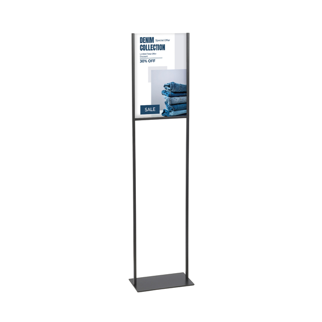 Infostandaard Europel metaal met acryl bord A3 zwart