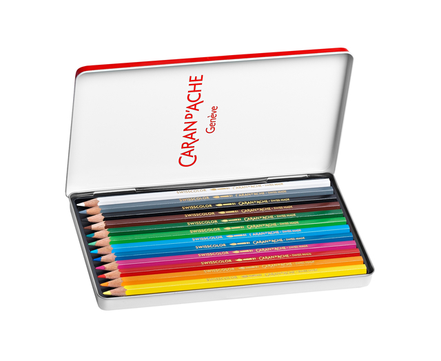 Kleurpotloden Caran d'Ache Swisscolor aquarel 12 stuks assorti