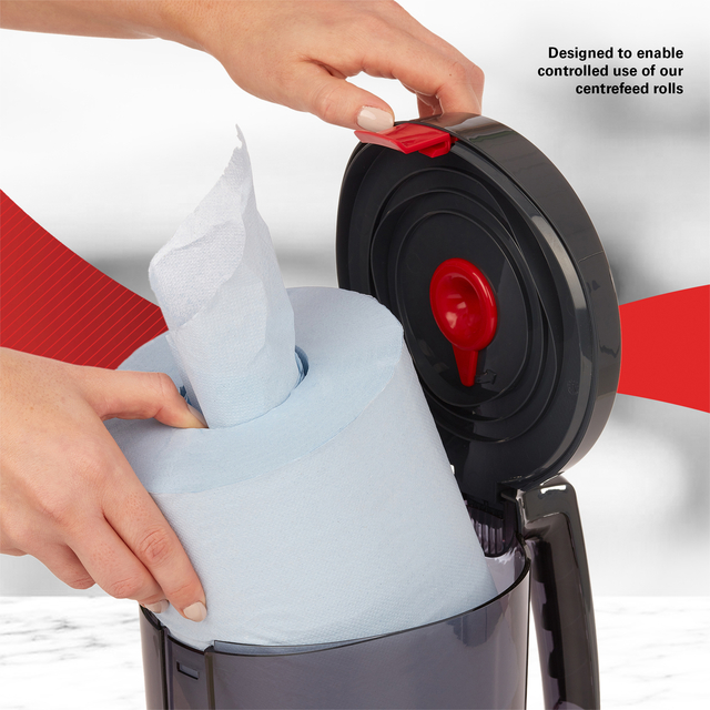 Poetspapierdispenser WypAll L10 Reach draagbare dispenser zwart 6221