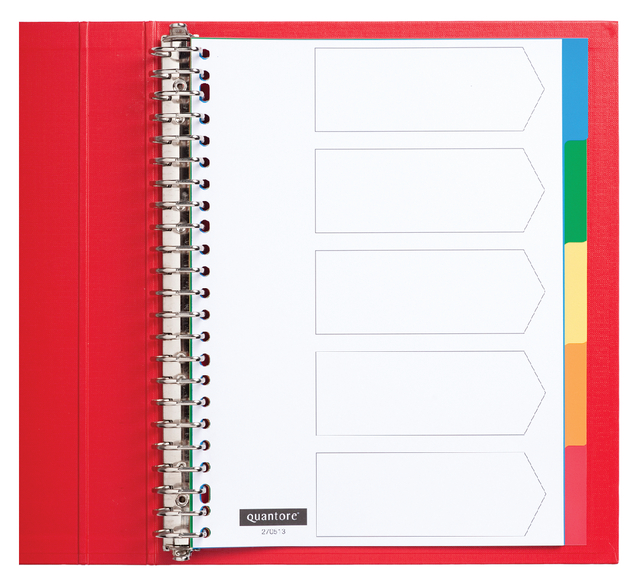 Tabbladen Quantore 23-gaats 5-delig assorti tabs PP Tabbladen Quantore 23-gaats 5-delig assorti tabs PP