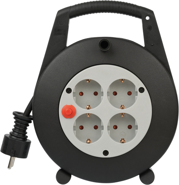 Kabelhaspel Brennenstuhl 4 voudig 5 meter zwart/grijs Kabelhaspel Brennenstuhl 4 voudig 5 meter zwart/grijs