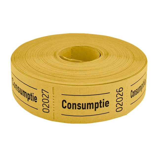 Consumptiebon Combicraft 57x30mm 2-zijdig 2x1000 stuks geel