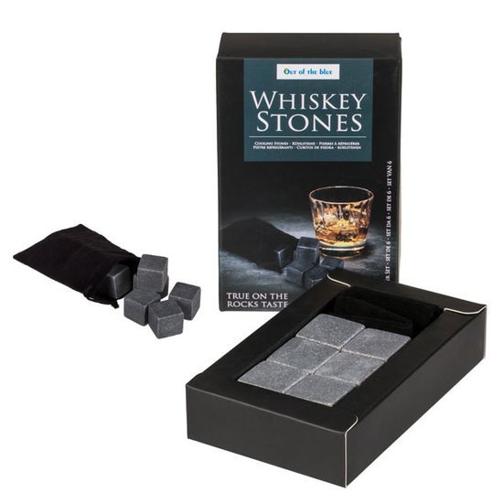 Whisky Stenen - Whiskey Stones - Zwart - In Geschenkzakje (6st) Whisky Stenen - Whiskey Stones - Zwart - In Geschenkzakje (6st)