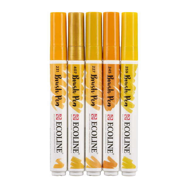 Brushpen Talens Ecoline set à 5 stuks aarde