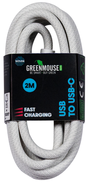 Kabel Green Mouse USB-A to USB-C data Woven - 2m
