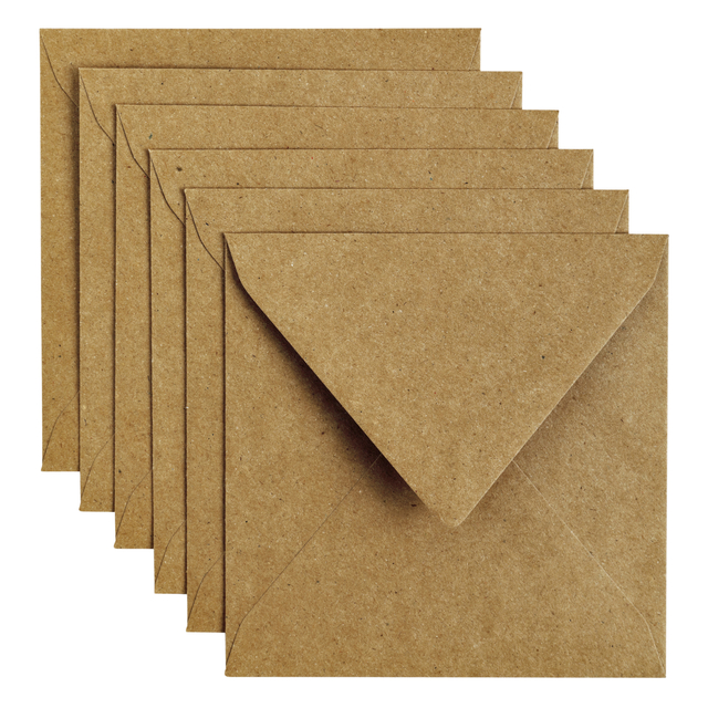 Envelop Papicolor 140x140mm kraft bruin pak à 6 stuks Envelop Papicolor 140x140mm kraft bruin pak à 6 stuks