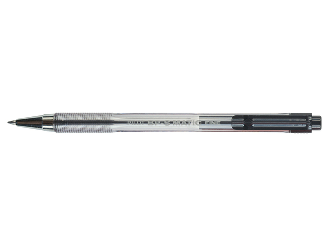 balpen, mechanische klikpen, zilver, kunststof grip, inktPen