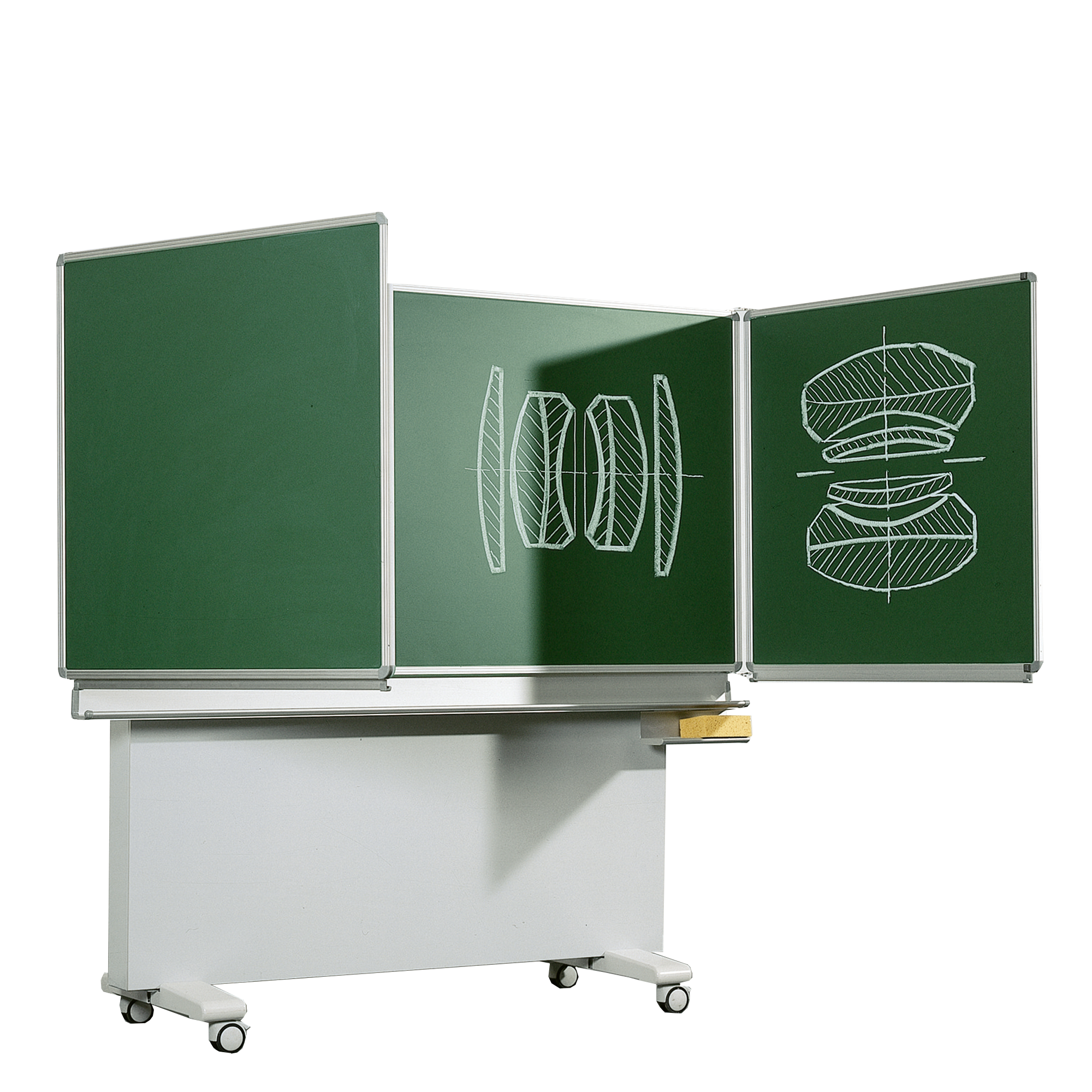Opklapbaar schoolbord van hoogwaardig geëmailleerd staal, serie M-EG
