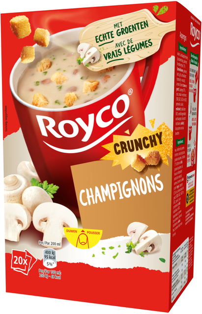 Soep Royco crunchy champignons 20 zakjes Soep Royco crunchy champignons 20 zakjes