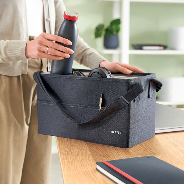 Opbergtas Leitz gestoffeerd 200x210x355mm grijs