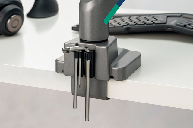 monitorarmklem, bureaubevestiging, metalen klem, inbussleutels