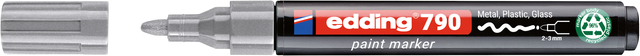 Paintmarker edding 790 op alcoholbasis 2-3mm zilver Paintmarker edding 790 op alcoholbasis 2-3mm zilver
