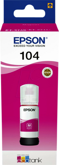 Navulinkt Epson 104 T00P340 rood Navulinkt Epson 104 T00P340 rood