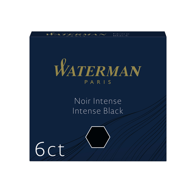 Inktpatroon Waterman internationaal zwart pak à 6 stuks Inktpatroon Waterman internationaal zwart pak à 6 stuks
