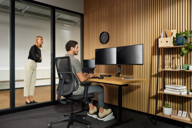kantoor, bureau, computer, monitor, kantoorbouw