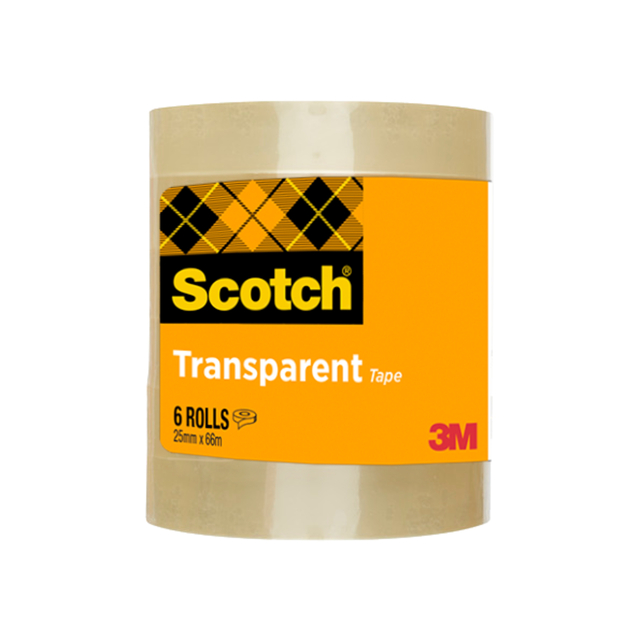 Plakband Scotch 508 25mmx66m transparant 6 rollen Plakband Scotch 508 25mmx66m transparant 6 rollen