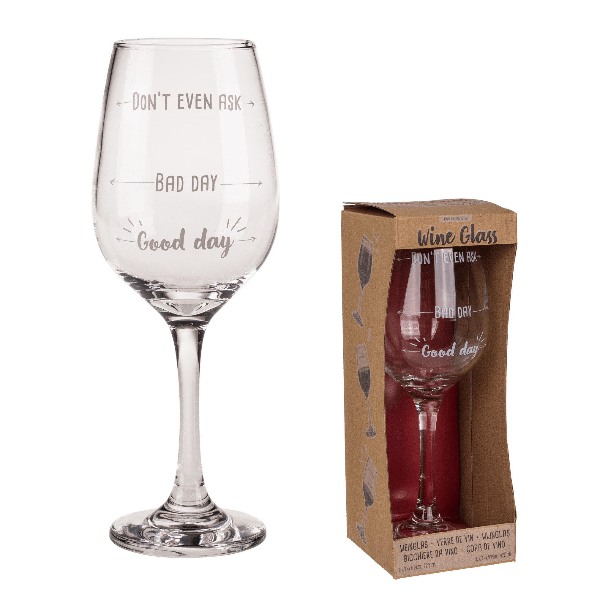 Wijnglas - Good day. bad day. don't even ask - 420ml Wijnglas - Good day. bad day. don't even ask - 420ml