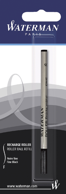 Rollerpenvulling Waterman fijn zwart blister à 1 stuk Rollerpenvulling Waterman fijn zwart blister à 1 stuk