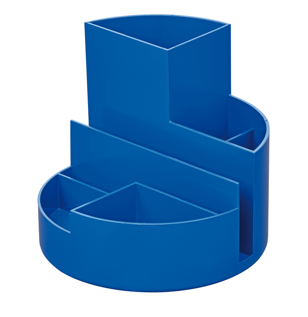 Pennenkoker MAUL roundbox Blauwe Engel recycled 6 vaks blauw Pennenkoker MAUL roundbox Blauwe Engel recycled 6 vaks blauw