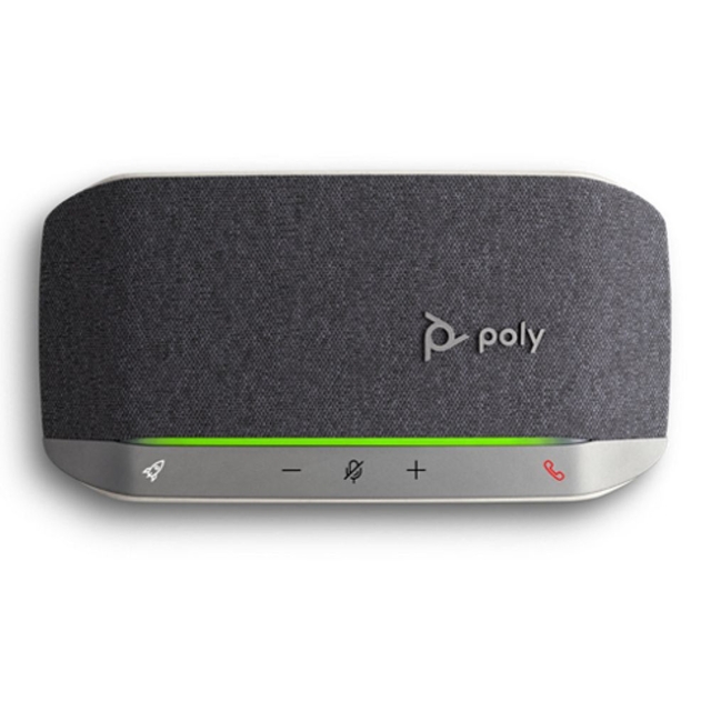 speaker, bluetooth, poly, fabric, gray