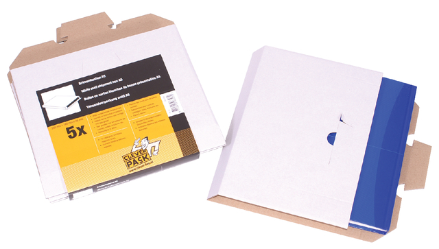 Brievenbusbox CleverPack A5 230x160x26mm karton wit pak à 5 stuks