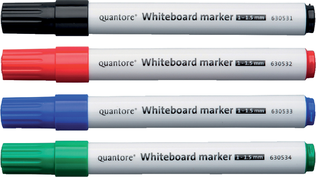 Whiteboardmarker Quantore rond 1-1.5mm 4 stuks assorti