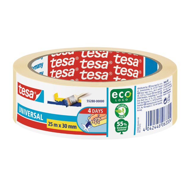 Afplaktape tesa®  Economy 30mmx25m geel Afplaktape tesa®  Economy 30mmx25m geel