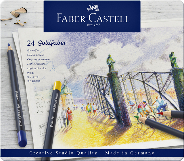 Kleurpotloden Faber-Castell Goldfaber assorti blik à 24 stuks Kleurpotloden Faber-Castell Goldfaber assorti blik à 24 stuks