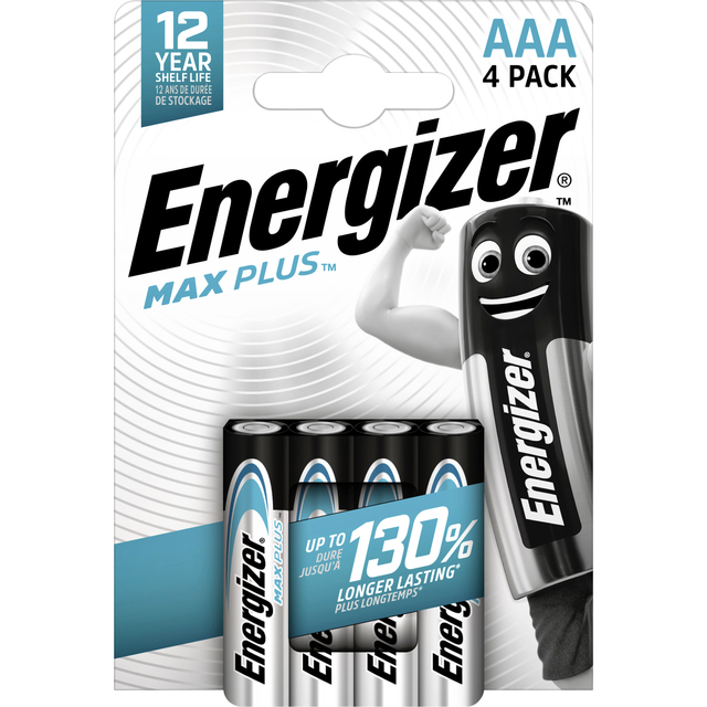 Batterij Energizer Max Plus 4xAAA alkaline Batterij Energizer Max Plus 4xAAA alkaline