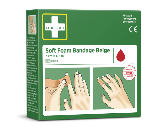 Bandage Cederroth Soft Foam 3cmx4,5m beige Bandage Cederroth Soft Foam 3cmx4,5m beige