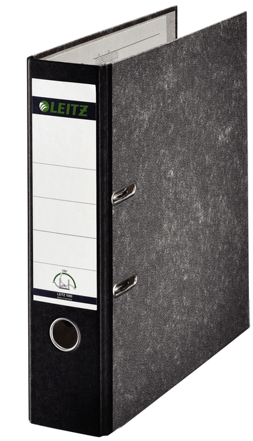 Ordner Leitz 1082 180° 80mm karton folio zwart Ordner Leitz 1082 180° 80mm karton folio zwart