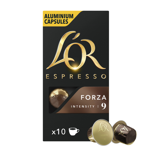 Koffiecups L'Or espresso Forza 10 stuks Koffiecups L'Or espresso Forza 10 stuks
