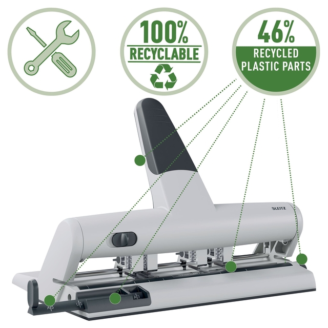 Perforator Leitz 5114 AKTO variabele multi zilver