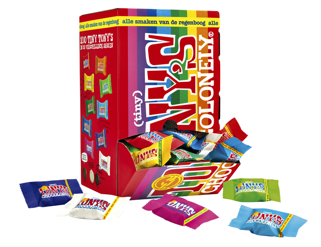 Chocolade Tony's Chocolonely tiny mix doos 100 st Chocolade Tony's Chocolonely tiny mix doos 100 st