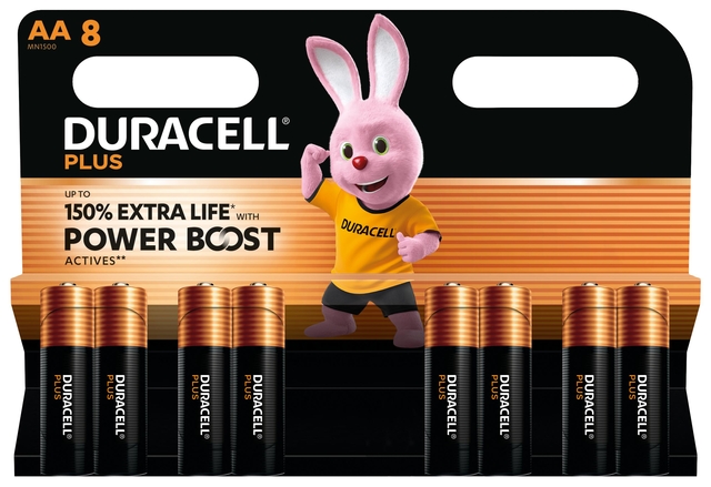 Batterij Duracell Plus Powerboost 8x AA Batterij Duracell Plus Powerboost 8x AA